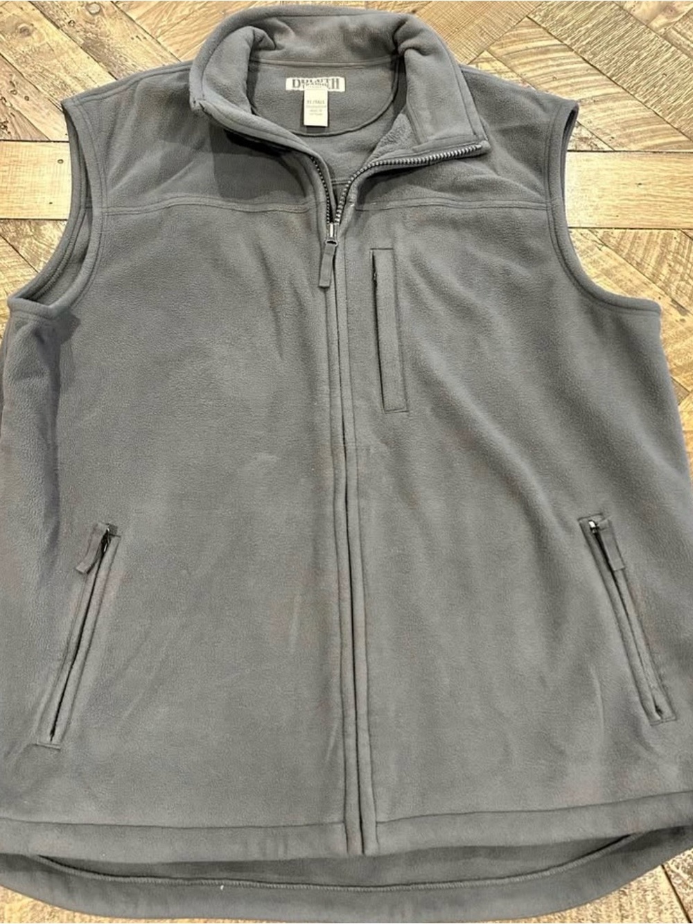 Duluth Trading Co Gray Men's Fleece Zip Vest / Size XLT - Picture 2 of 4